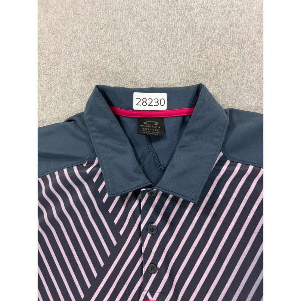 Oakley Performance Short Sleeve Golf Polo Shirt (Men's 2XL) Blue - Picture 4 of 10